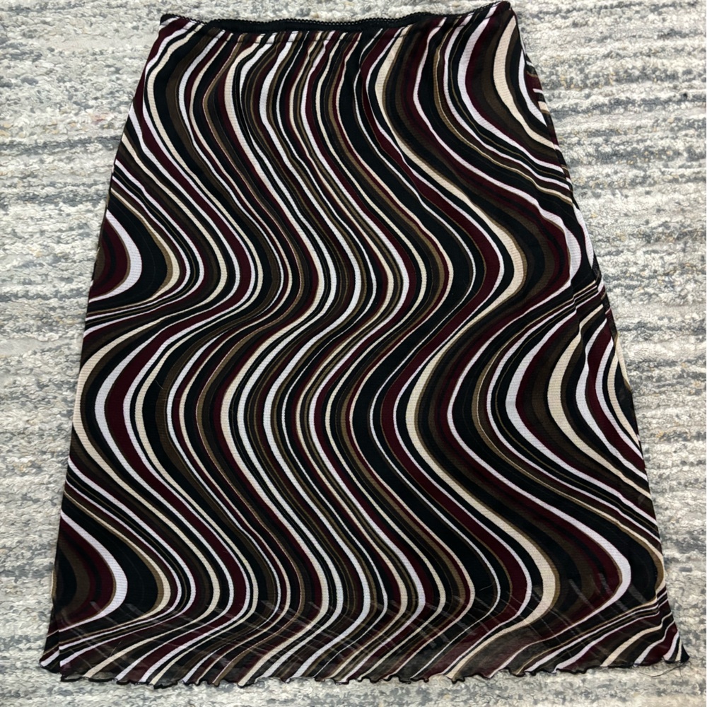Wavy Midi A-Line mesh y2k Skirt